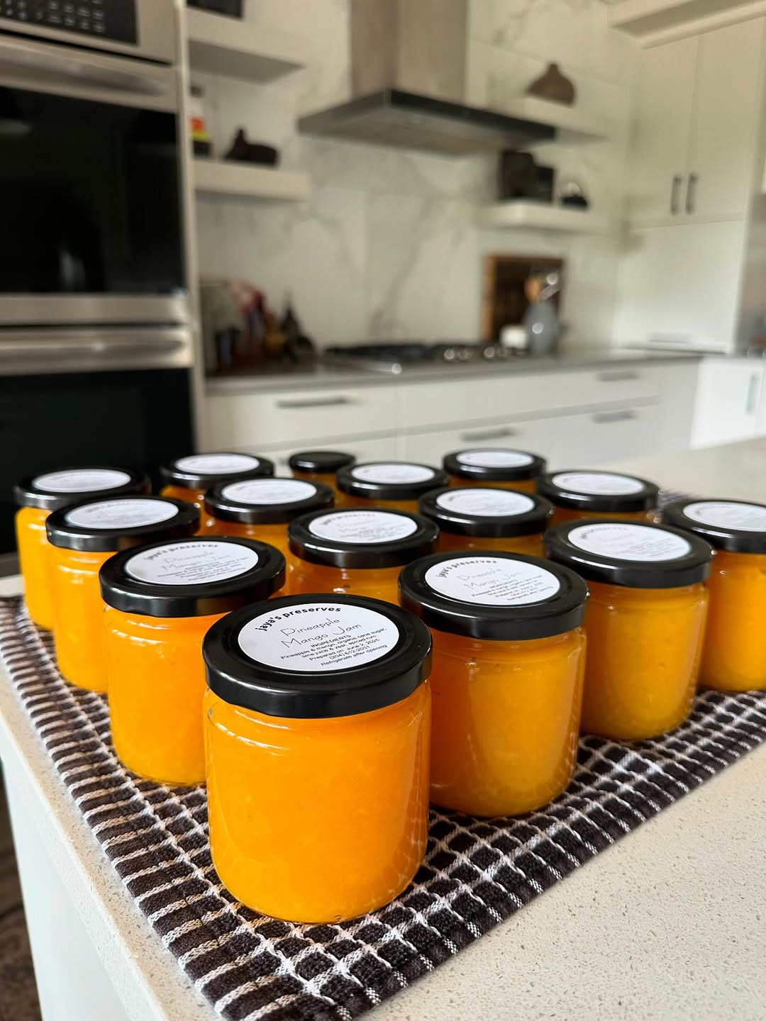 Love the colour of this Pineapple Mango Jam 😍 We’ve been busy restocking in preparation for the start of our outdoor ma