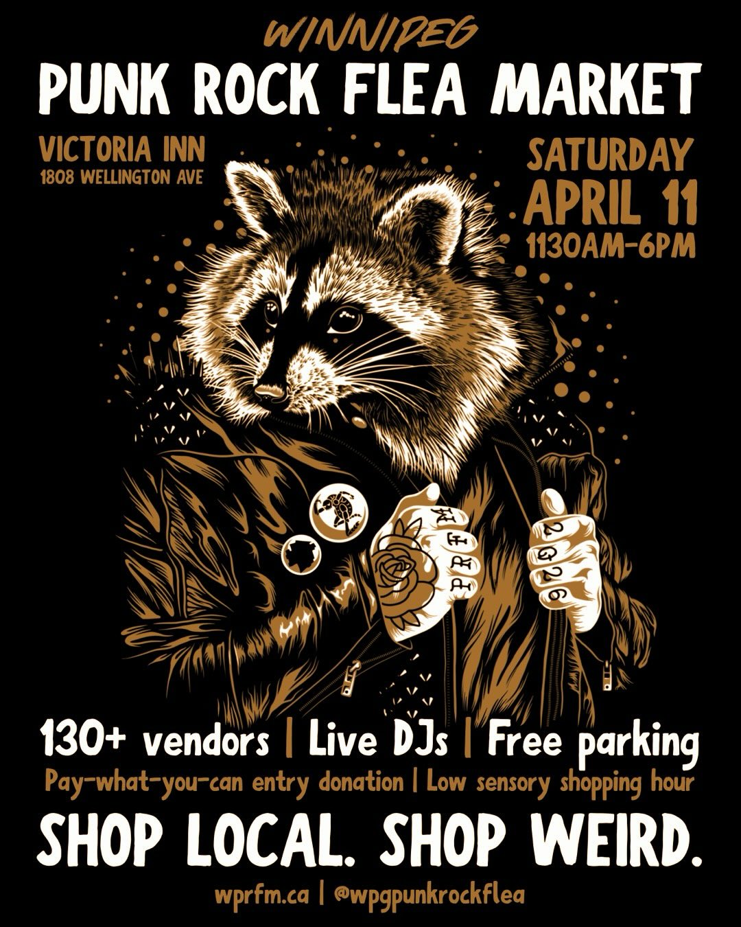 You can find us @wpgpunkrockflea this Saturday, April 11th 11:30-6pm, along with 130+ vendors!  There will be live DJs w